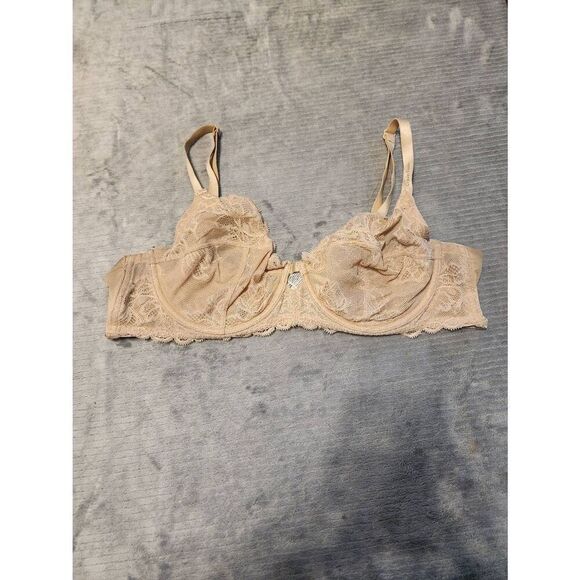 Calvin Klein Seductive Comfort With Lace Full Coverage Bra QF1741 Size 40B Tan - Picture 1 of 4